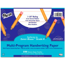 Pacon Corporation 2418 Pacon® Multi-Program Handwriting Paper, 10-1/2" x 8", 1-1/8" Ruling, 500 Sheets/Ream image.