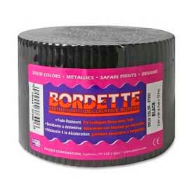 Pacon Corporation 37304 Pacon® Bordette® Decorative Border, 2-1/4" x 50, Black, 1 Roll image.