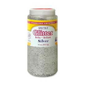 Pacon Corporation 91710 Pacon® Sparkling Crystals Glitter, 16 oz., Silver image.