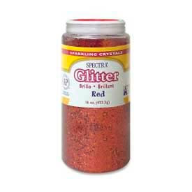 Pacon Corporation 91740 Pacon® Sparkling Crystals Glitter, 16 oz., Red image.