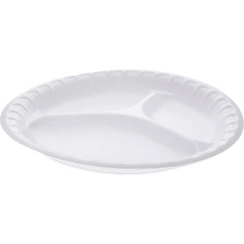 Pactiv Evergreen Placesetter Satin Non-Laminated Foam Dinnerware 3-Compartment 10.25"D 540/CT