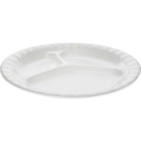 Pactiv Evergreen™ Placesetter Deluxe Plate w/ 3 Compartment 8-7/8" Dia. White Pack of 500