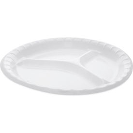 Pactiv Evergreen Placesetter Deluxe Laminated Foam Dinnerware 3-Comp. Plate 10.25"D White 540/CT