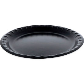 Pactiv Evergreen™ Placesetter Deluxe Laminated Foam Plate 10-1/4" Dia. Black Pack of 540