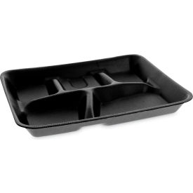Pactiv Evergreen™ Foam School Tray w/ 5 Compartment Black Pack of 500