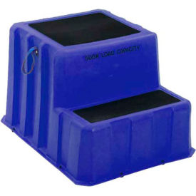 US Roto Molding NST-2 BL 2 Step Nestable Plastic Step Stand - Blue 26"W x 33"D x 20"H - NST-2 BL image.