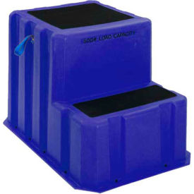 US Roto Molding NTXST-2 BL 2 Step Plastic Step Stand Extra Large - Blue 25-1/2"W x 33"D x 24"H - NTXST-2 BL image.