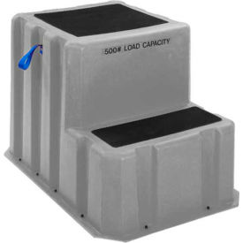 US Roto Molding NTXST-2 GY 2 Step Plastic Step Stand Extra Large - Gray 25-1/2"W x 33"D x 24"H - NTXST-2 GY image.