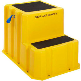 US Roto Molding NTXST-2 YEL 2 Step Plastic Step Stand Extra Large - Yellow 25-1/2"W x 33"D x 24"H - NTXST-2 YEL image.