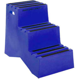 US Roto Molding ST-3 BL 3 Step Plastic Step Stand - Blue 20"W x 33-1/2"D x 28-1/2"H - ST-3 BL image.