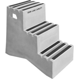 US Roto Molding ST-3 GY 3 Step Plastic Step Stand - Gray 20"W x 33-1/2"D x 28-1/2"H - ST-3 GY image.
