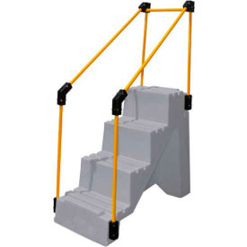 US Roto Molding ST-4 GY 4 Step Plastic Step Stand W/ Handrails - Gray 27"W x 38"D x 44"H - ST-4 GY image.