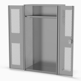 Penco MW362478EENDCD-028 Penco® Patriot Framed TA-50 Locker, Perforated Door, Expanded Sides,36"x24"x78",Gray,All-Welded image.