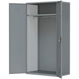 Penco MW362478EENDCL-028 Penco® Patriot Framed TA-50 Locker, Louvered Door, Expanded Sides, 36"x24"x78", Gray,All-Welded image.