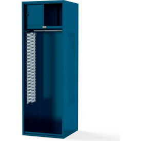 Penco SK181872SSNBN-806 Penco® Framed Stadium Locker w/ Shelf & Security Box, 18"W x 18"D x 72"H, Blue, Unassembled image.