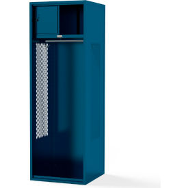 Penco SW181872DD4BN-806 Penco® Framed Vented Stadium Locker w/ Shelf & Security Box, 18"Wx18"Dx76"H, Blue, All-Welded image.