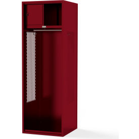 Penco SW181872SS4BN-722 Penco® Framed Stadium Locker w/ Shelf & Security Box, 18"W x 18"D x 76"H, Red, All-Welded image.