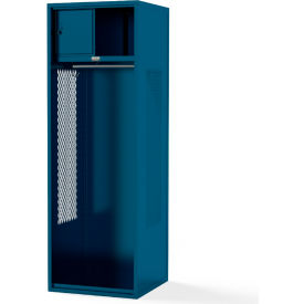Penco SW181872SS6BN-806 Penco® Framed Stadium Locker w/ Shelf & Security Box, 18"W x 18"D x 78"H, Blue, All-Welded image.