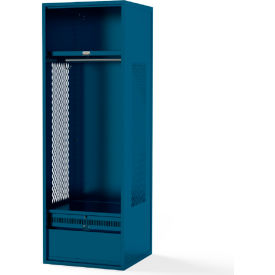 Penco SW241872DD6NF-806 Penco® Framed Vented Stadium Locker w/ Shelf & Footlocker, 24"W x 18"D x 78"H, Blue, All-Welded image.