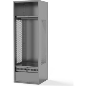 Penco SW242172SS4NF-028 Penco® Framed Stadium Locker w/ Shelf & Footlocker, 24"W x 21"D x 76"H, Gray, All-Welded image.