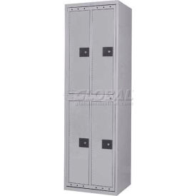 Penco LF-2/2-GRY-TRNB Penco® 4 Door Hanging Garment Locker, Knob Lock, 23-15/16"Wx21-7/16"Dx80-13/16"H, Gray image.
