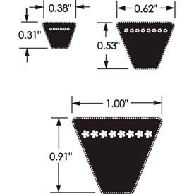 V-Belts, Wedge, Wrapped, 5V Series