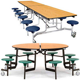 National Public Seating® Cafeteria Tables with Stools - MDF