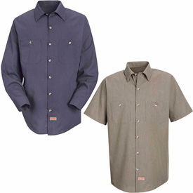 Red Kap® Geometric Micro-Check Work Shirts