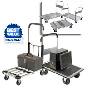 Folding Platform Trucks - Steel, Aluminum & Stainless Steel Decks