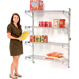Wall Mount Adjustable Wire Shelving Units-Four Shelf 63