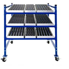 Mobile Gravity Flow Rack with Wheel Track