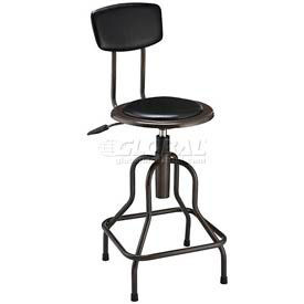 Interion® Vinyl Industrial Stool - Pneumatic Height Adjustment