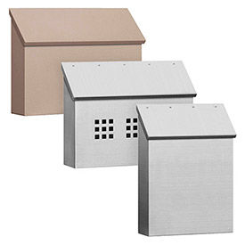 Salsbury Top Opening Traditional, Antique Brass & Stainless Steel Surface Mounted Mailboxes