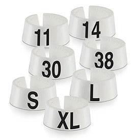 Classic Garment Hanger Markers - White with Black Print, 25/Pack