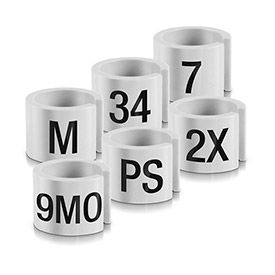 Mini Garment Hanger Markers - White with Black Print, 100/Pack