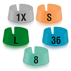 Classic Garment Hanger Markers - Color Coded By Size, 100/Pack