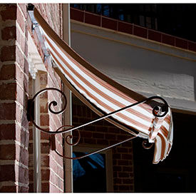 Awntech 7-3/8'W Scrolled Arm Window/Entry Awnings