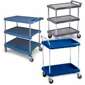 Chrome Post Plastic Shelf Utility Carts