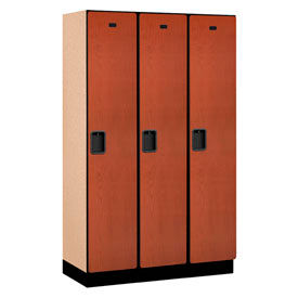 Extra Wide Recessed Handle Designer Wood Lockers with Base