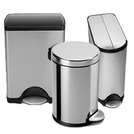 simplehuman® Stainless Steel Hands Free Cans