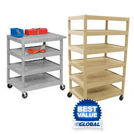 Luxor® Plastic Shelf Utility Trucks