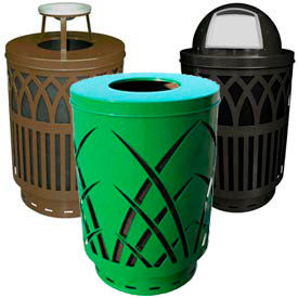 Covington Series Steel Outdoor Waste Receptacles