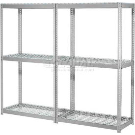 7'H Expandable Bulk Metal Storage Rack With Wire Deck