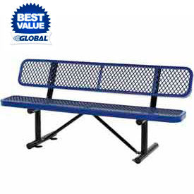 Steel Benches with Back - Expanded Metal or Perforated