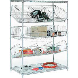 Adjustable Chrome Wire Bin Pick Rack & Truck