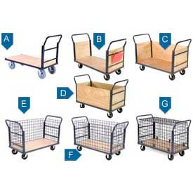 Global Industrial European-Style Wood Deck Platform Trucks