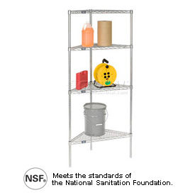 Nexel® Corner (Triangle) Chrome Wire Shelving