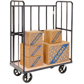 Global Industrial® 3 Sided Tubular Frame Wood Deck Bulk Trucks