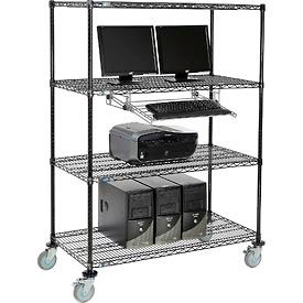 Mobile Wire Shelving Computer LAN Workstation