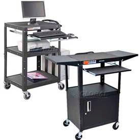 Steel Audio Visual Carts with Sliding Keyboard Shelf